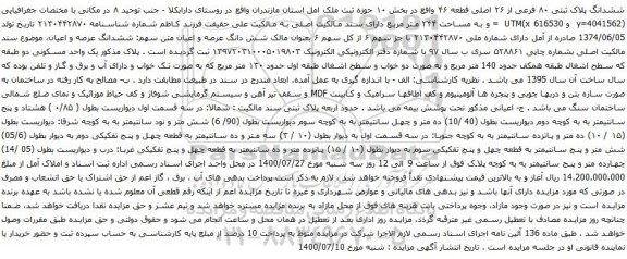 آگهی مزایده ششدانگ پلاک ثبتی ۸۰ فرعی از ۲۶ اصلی قطعه ۴۶ 