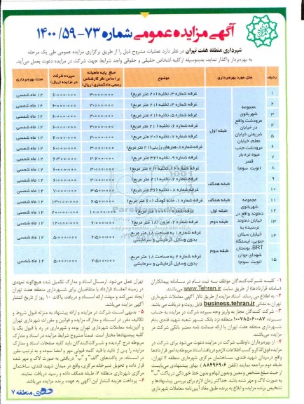 مزایده واگذاری غرفه ...