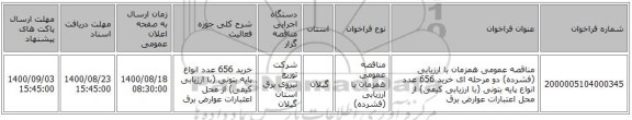 مناقصه عمومی همزمان با ارزیابی (فشرده) دو مرحله ای خرید 656 عدد انواع پایه بتونی (با ارزیابی کیفی) از محل اعتبارات عوارض برق