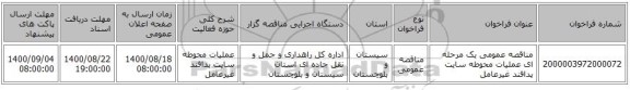 مناقصه عمومی یک مرحله ای عملیات محوطه سایت پدافند غیرعامل