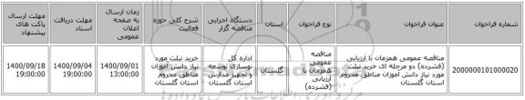 مناقصه عمومی همزمان با ارزیابی (فشرده) دو مرحله ای خرید تبلت مورد نیاز دانش آموزان مناطق محروم استان گلستان 