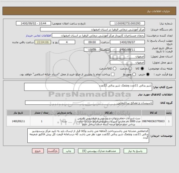 استعلام شیر پدالی 11عدد وعلمک شیر پدالی 22عدد