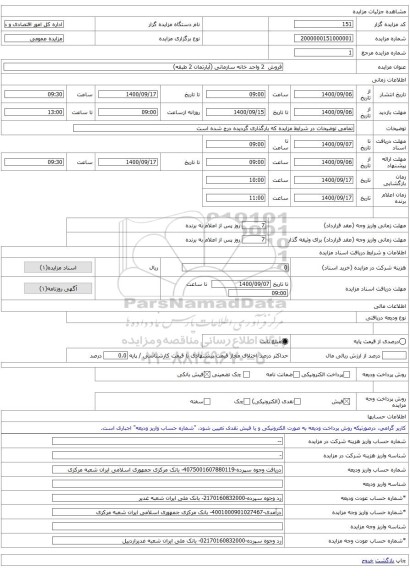 فروش  2 واحد خانه سازمانی (آپارتمان 2 طبقه)