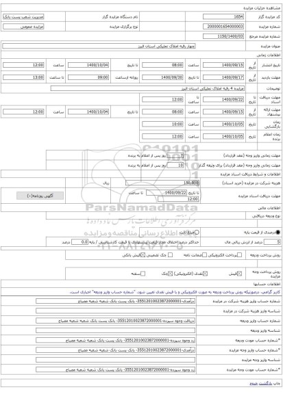 چهار رقبه املاک تملیکی استان البرز