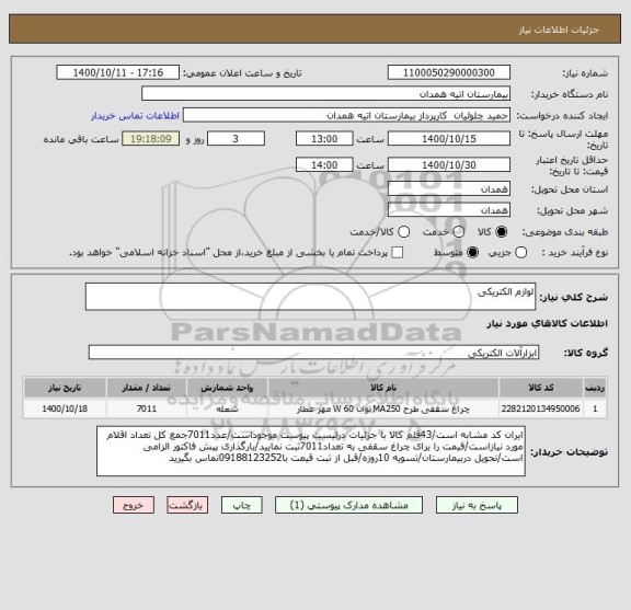 استعلام لوازم الکتریکی