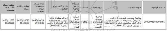 مناقصه عمومی همزمان با ارزیابی (فشرده) یک مرحله ای اجرای عملیات نازک کاری ساختمان اداره برق کپورچال با ارزیابی کیفی (197-1400)