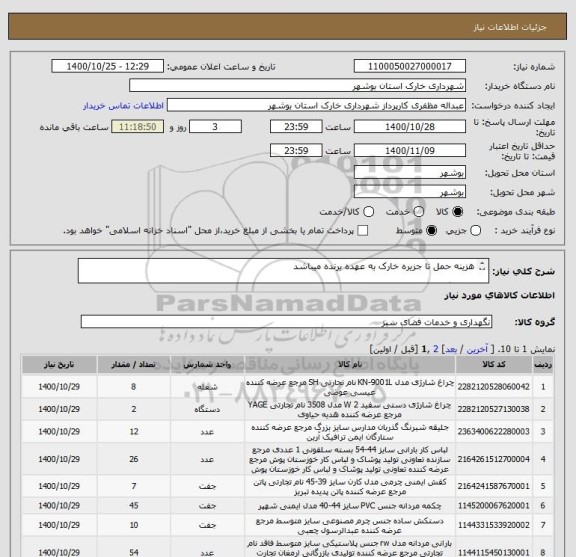 استعلام هزینه حمل تا جزیره خارک به عهده برنده میباشد 

هماهنگی های بیشتر با شماره تماس : 09177715463