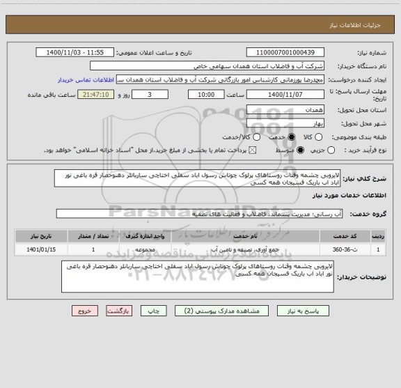 استعلام لایروبی چشمه وقنات روستاهای پرلوک چوتاش رسول اباد سفلی اختاچی ساربانلر دهنوحصار قره باغی نور اباد اب باریک فسیجان همه کسی 