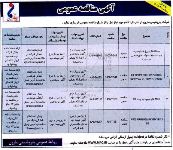 مناقصه، مناقصه دستگاه تابلو برق فشار ضعیف جهت مصارف سوکت های صنعتی...