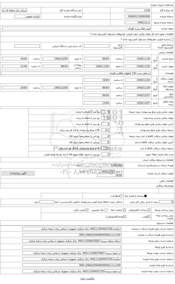 مزایده ، چوب های پست قوچان