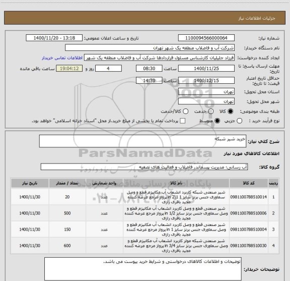 استعلام خرید شیر شبکه 