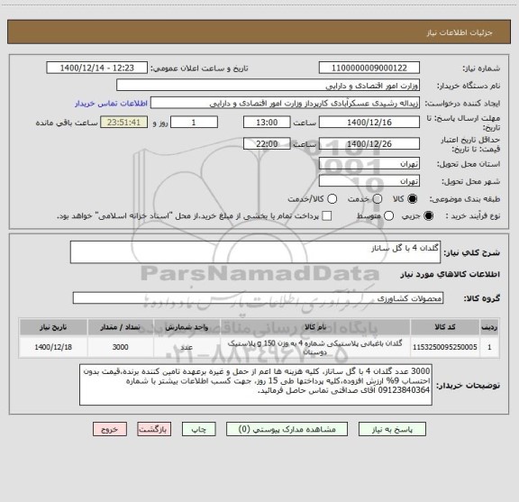 استعلام گلدان 4 با گل ساناز